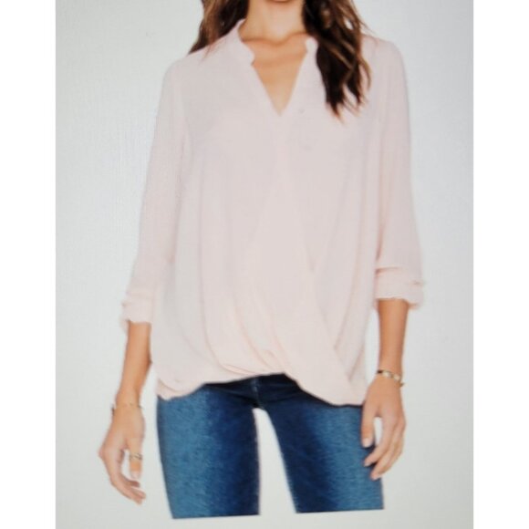 Krisa Blouse Ballet Size S Surplice Long Sleeve Sheer Made in USA - Picture 1 of 9